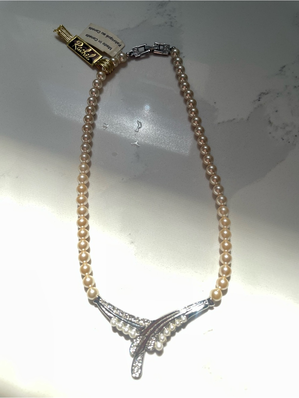 NWT Vintage Rachel costume jewelry pearl necklace
